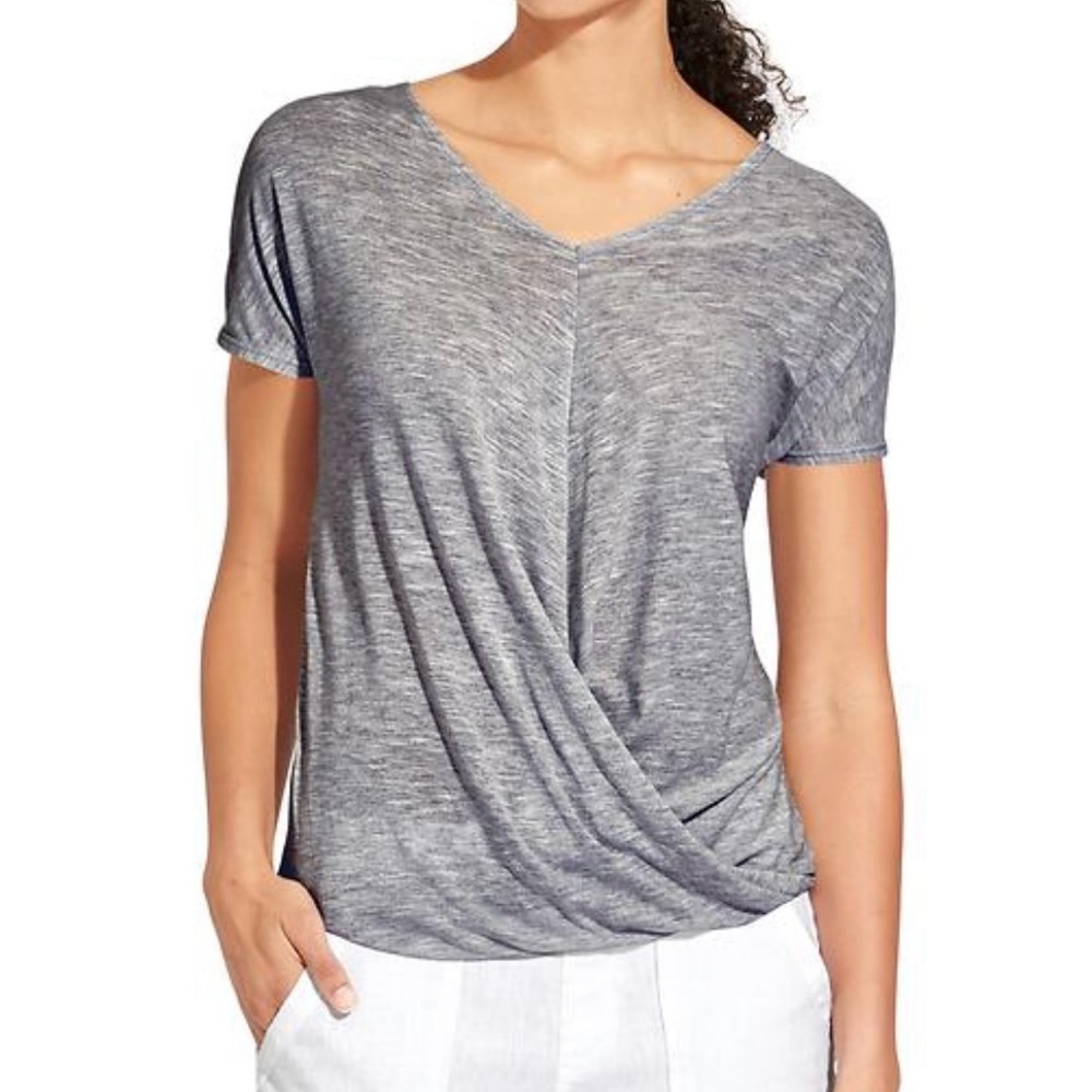 Athleta Coronado Heather Gray V-Neck Top